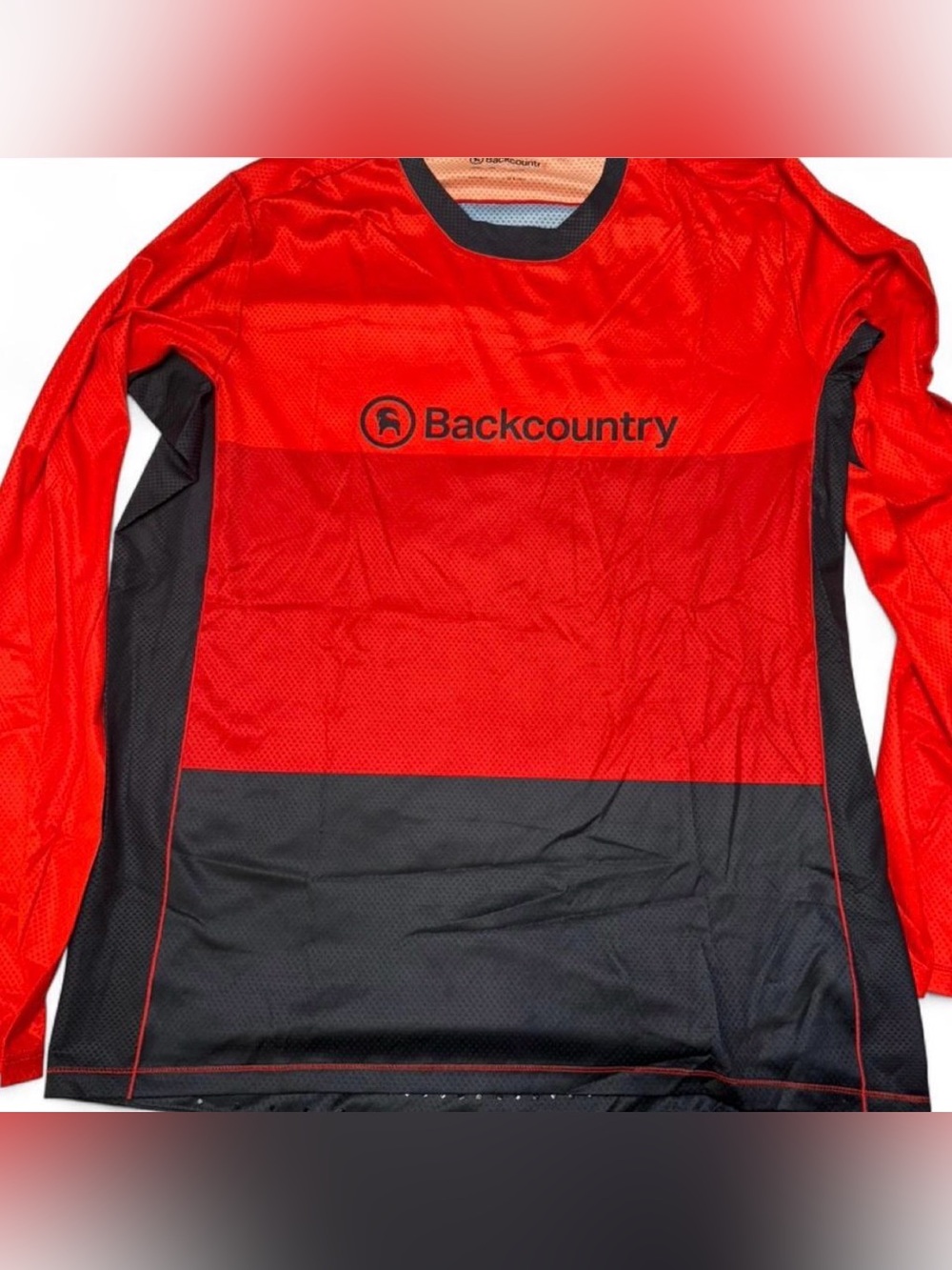 Backcountry Men's Red and Black Performance Long-Sleeve Shirt